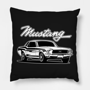 Ford Mustang first generation 1965 vintage cobra pony GT  illustration graphics Pillow