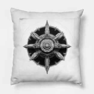 Space station from the starfield Pillow