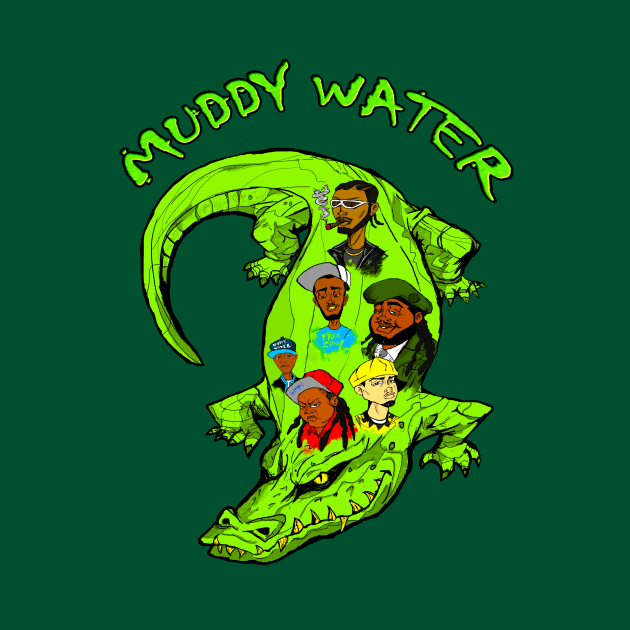 Muddy water Alligator logo tee by Art Of Lunatik