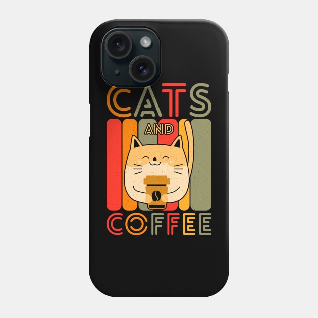 Cats And Coffee Retro Vintage Phone Case by dkdesign96