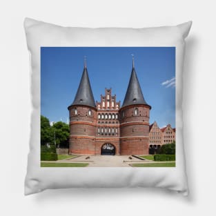 Holsten Gate, Luebeck, Schleswig-Holstein, Germany, Europe Pillow