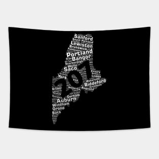 Maine Cities 207 Area Code Tapestry