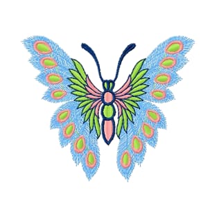 Blue and Pink Butterfly T-Shirt