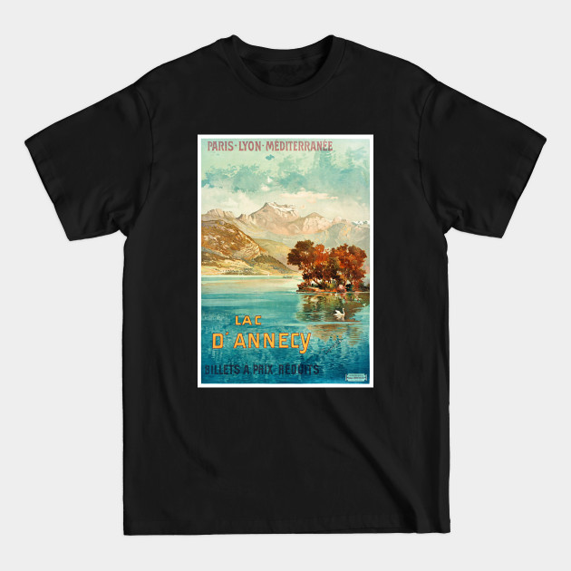 Discover Vintage Travel Poster France Lac DAnnecy - France - T-Shirt