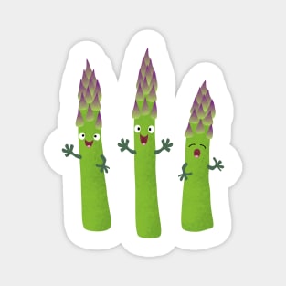 Cute asparagus singing vegetable trio cartoon Magnet