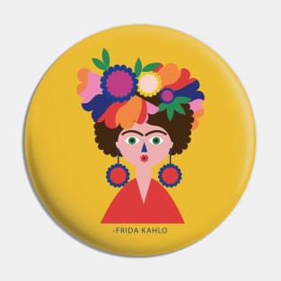 Frida kahlo portrait feminist mexican painter artist viva la vida colorful flower Pin