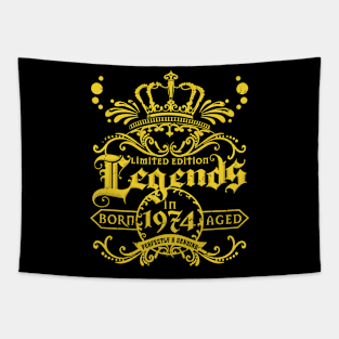 50th Years Old Birthday Tee Legends Born 1974 Tapestry