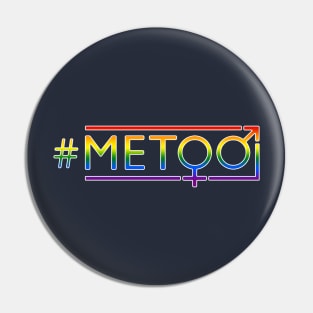 hashtag metoo - gender symbols - LGBT rainbow Pin