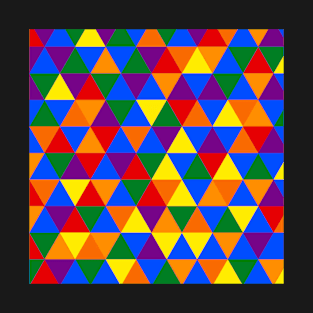 Gay Pride Varied Alternating Triangles Pattern T-Shirt