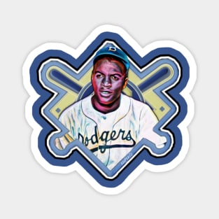 Jackie Robinson Magnets - Set of 2 - #42 - Blue and White magnets - 2.75  inch