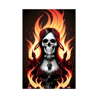 skull grill with fire T-Shirt