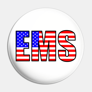 EMS in the USA flag colors Pin