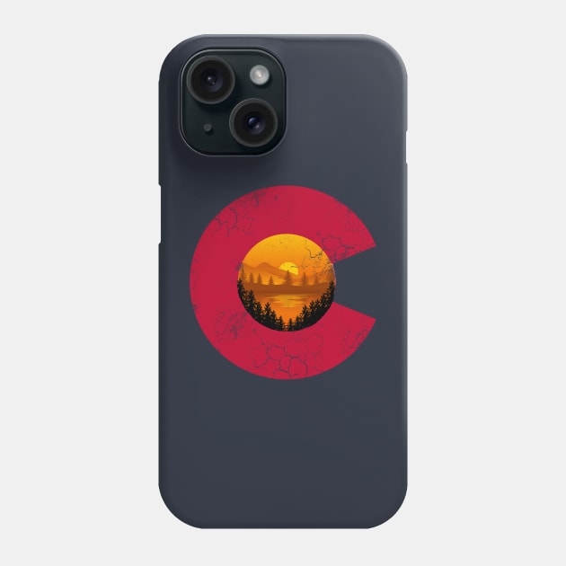 Colorado Flag Sunset Phone Case by E