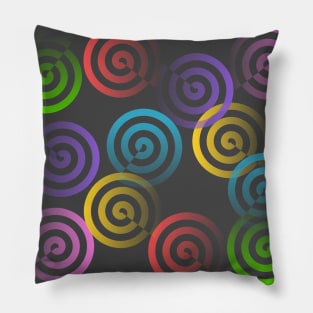 Dancing, colorful curls, spirals, whirlpools, 70s Pillow