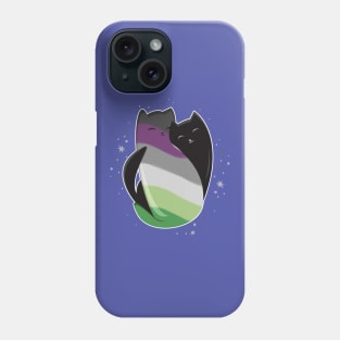 Aroace Cat LGBT Asexual Aromantic Pride Flag Phone Case