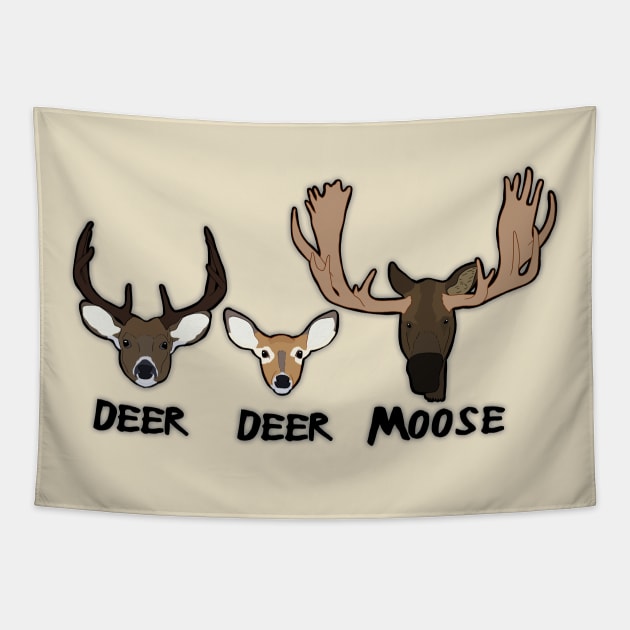 Deer, Deer, Moose Tapestry by Kristal Stittle