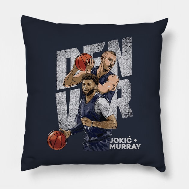 Nikola Jokic & Jamal Murray Denver Duo Pillow by danlintonpro