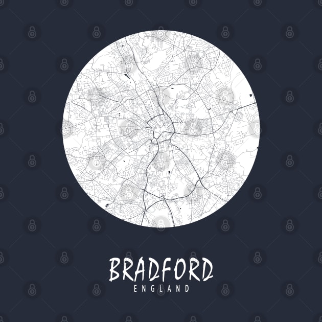 Bradford, England, UK City Map - Full Moon by deMAP Studio