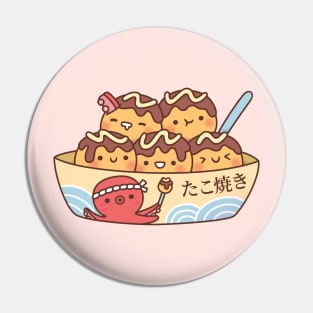 Cute Japanese Food Takoyaki Octopus Balls Pin