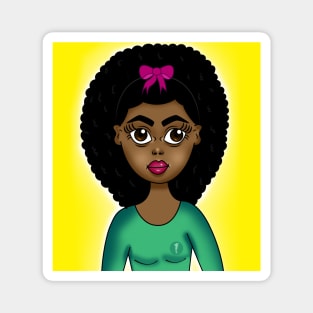 cute black girl art Magnet