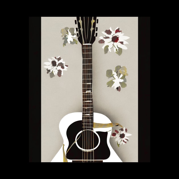 Acoustic Guitar with Floral by Analog Designs