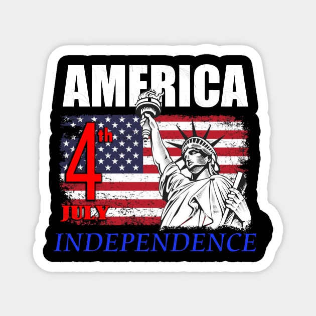 4th July America Independence Day Shirt Magnet by PattayaShop