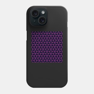 80s Retro Geometric Triangle Pattern - Pink and Black Phone Case