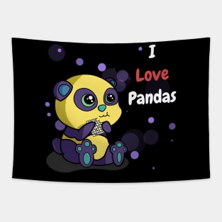 I Love Pandas | Python Dusk White Tapestry