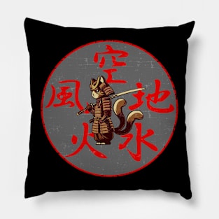 Samurai Two Tailed Tom - Niten ichi-ryū - Grunge Style Pillow