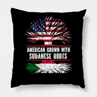 American Grown with Sudanese Roots USA Flag Pillow