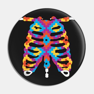 Rib Cage Ugly Sweater Skeleton Halloween Costume Pin