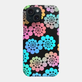 Graphic Spiraling Circles on Black Phone Case