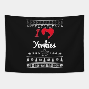 Merry Christmas YORKIES Tapestry