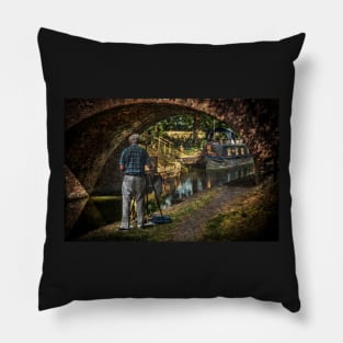 Artist At Pewsey Bridge Pillow