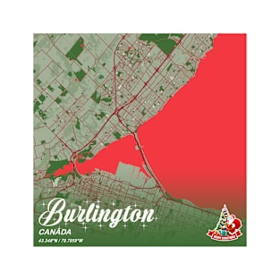 Burlington - Canada Christmas Map T-Shirt