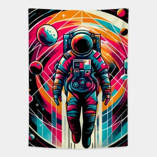 Astronaut Odyssey: Geometric Cosmos Tapestry