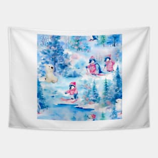 Winter fun Tapestry