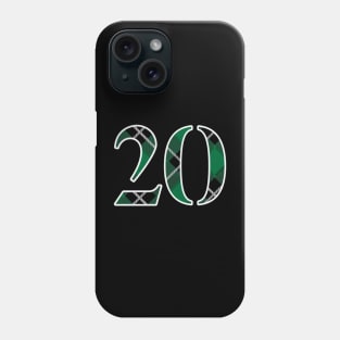 20 Sports Jersey Number Green Black Flannel Phone Case