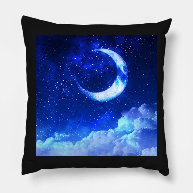 Bright moon print Pillow by RavenRarities