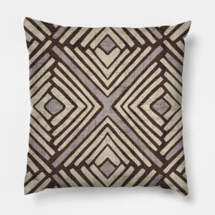 Hand drawn tribal pattern (Natural Shades) Pillow
