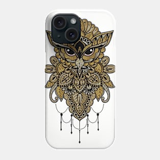 Elegant golden steampunk owl. Phone Case