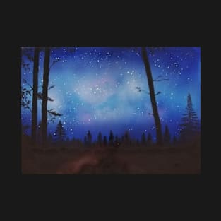 Star Filled Sky in the forest T-Shirt