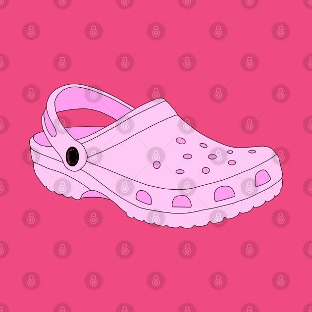 Pink Crocs Shoe by Gold Star Creative