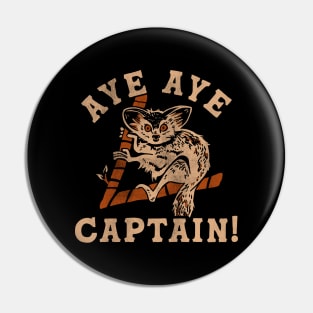 Aye Aye Captain: Cute & Funny Lemur Animal Design Pin