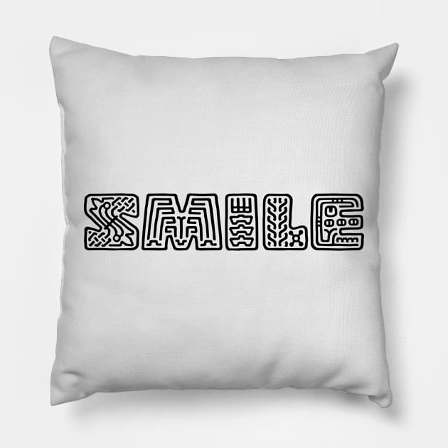 One word design ( smile ) Pillow by ROVT ART 