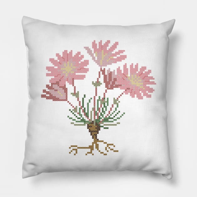 Montana State Flower Bitterroot Pillow by inotyler