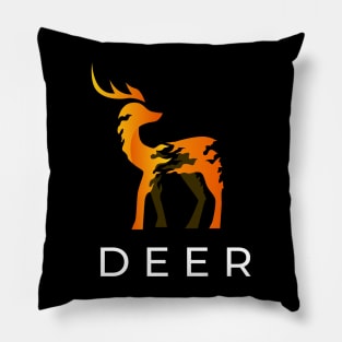 Abstract Fiery Deer Pillow