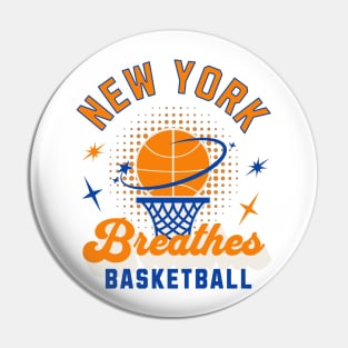 New York Basketball Art Pin