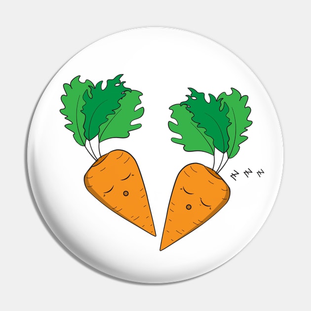 Sleepy Carrot Duo Pin by OurSimpleArts