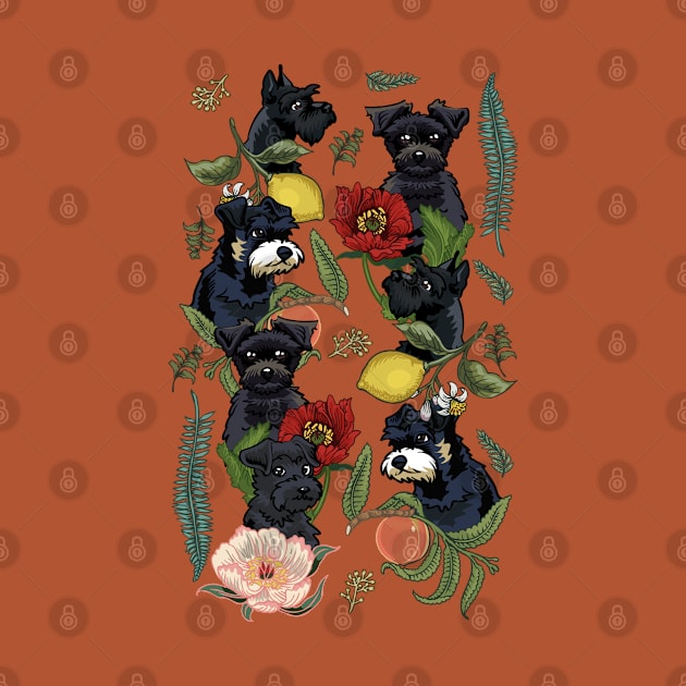 Botanical and Black Schnauzer by huebucket